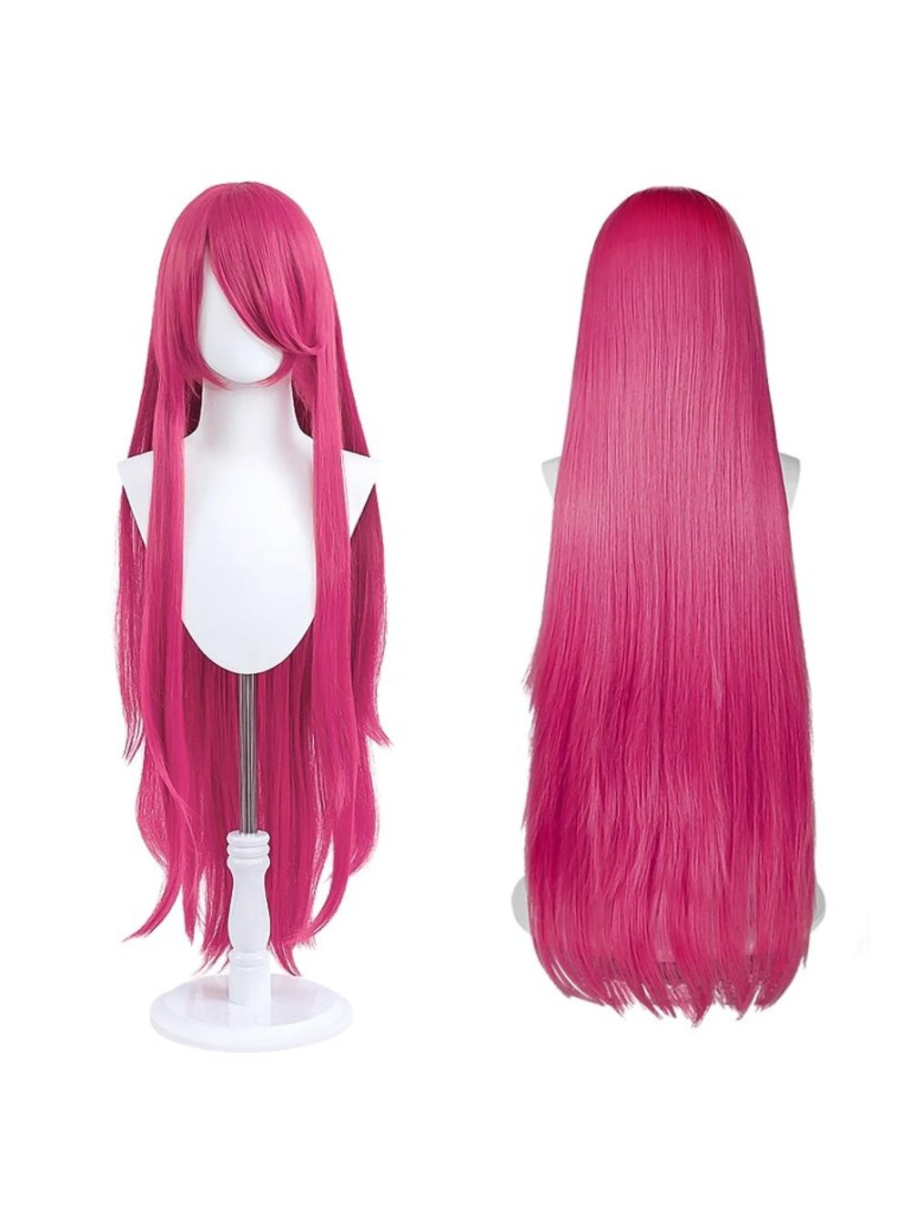 Women's Hot Pink 100 Cm Heat Resistant Universal Straight Costume Long Wigs